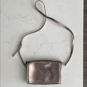 Tori Burch small crossbody gunmetal